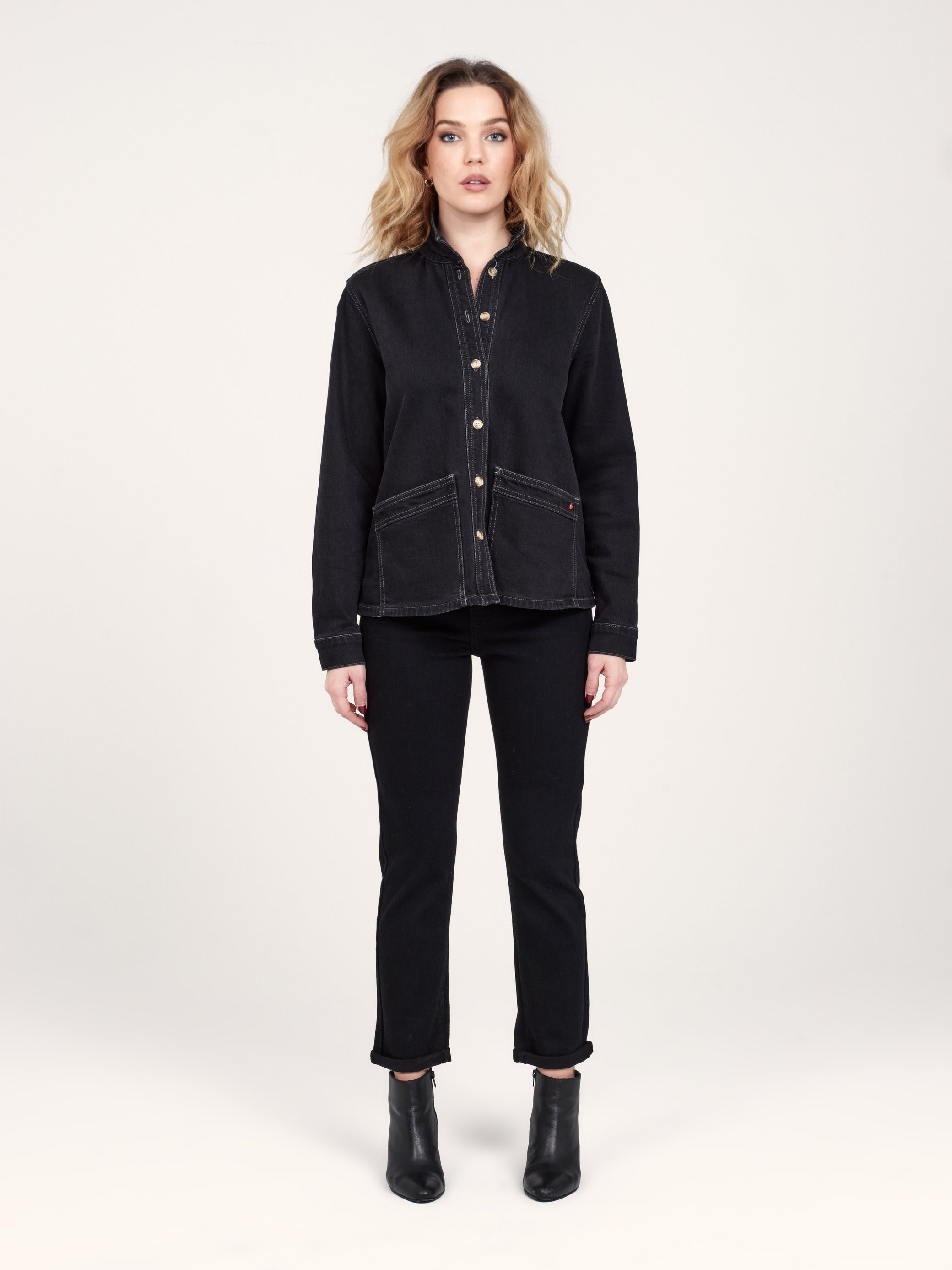 Veste noire VIVIAN femme, BLACK, taille XS, porté par Priscilla (1m76) – photo 2