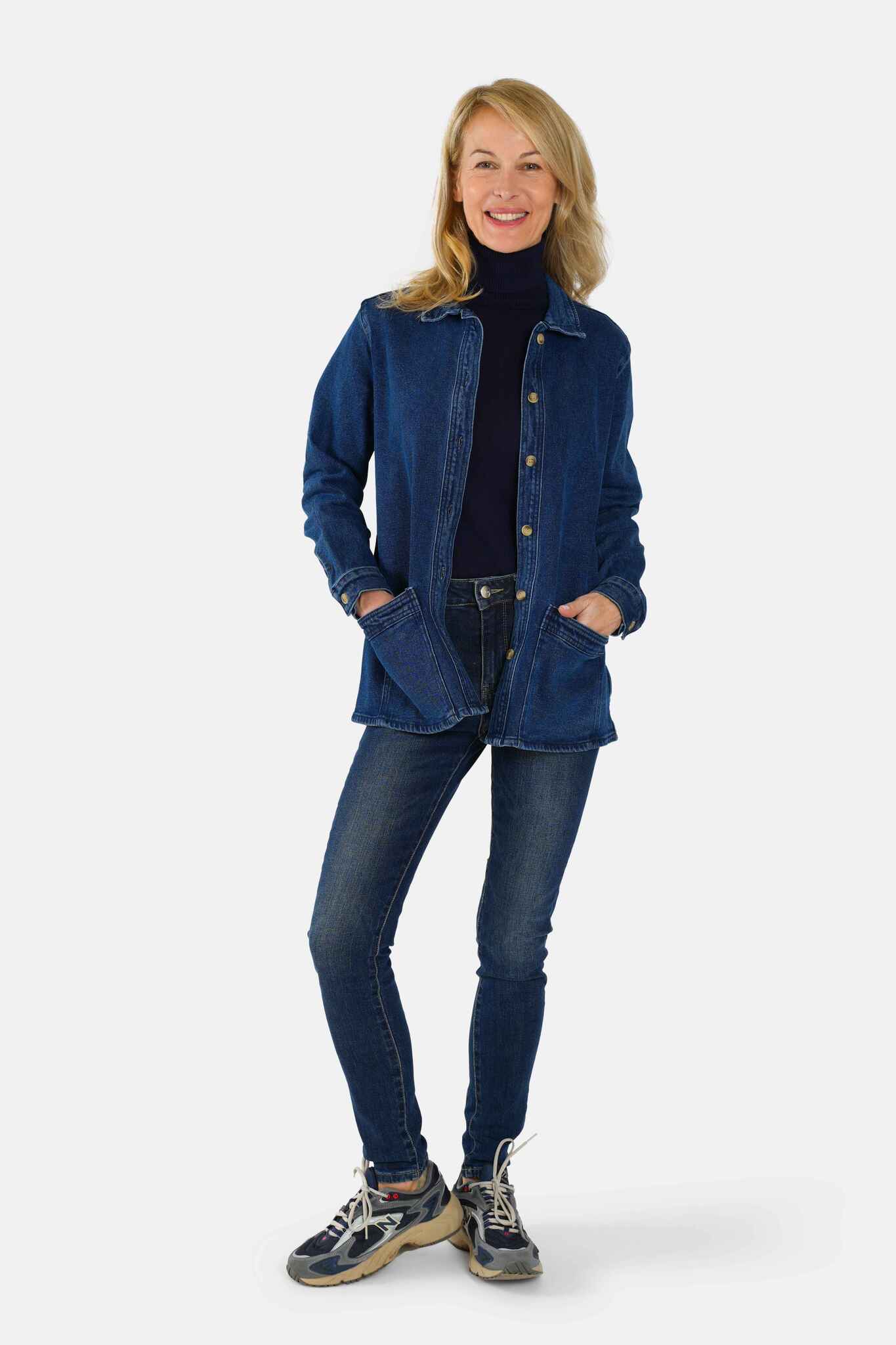 Veste en jean stone VIVIAN-L femme, STONE, taille XS, porté par Jessica (1m75) (FAM PARIS) – photo 1