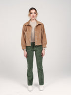 Veste oversize en velours camel VICKY femme, CAMEL, taille XS, porté par Pauline (1m76) (FAM PARIS) – photo 1
