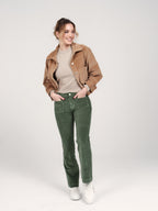 Veste oversize en velours camel VICKY femme, CAMEL, taille XS, porté par Pauline (1m76) – photo 2