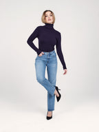 Jean boyfriend bleu MANON femme, BLUE, taille XS, porté par Priscilla (1m76) (FAM PARIS) – photo 1