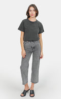 Jean droit court gris POLA femme, GREY, taille 25, porté par Claire (1m76) (FAM PARIS) – photo 1