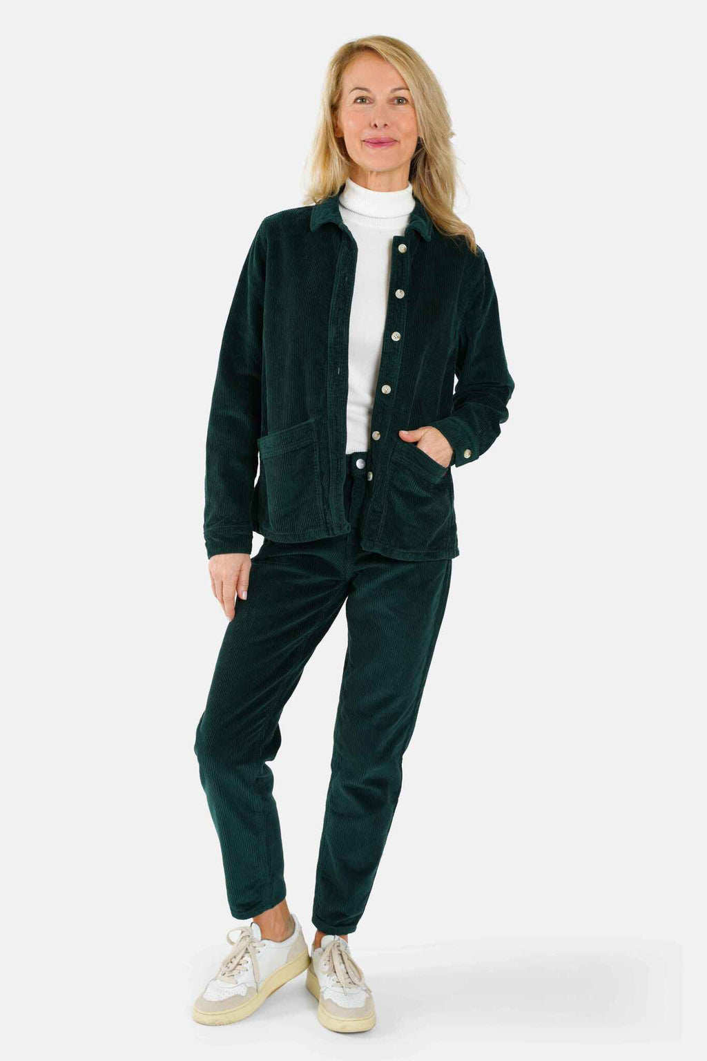 Veste en jean VIVIAN vert femme, FOREST, taille XS, porté par Jessica (1m75) (FAM PARIS) – photo 1