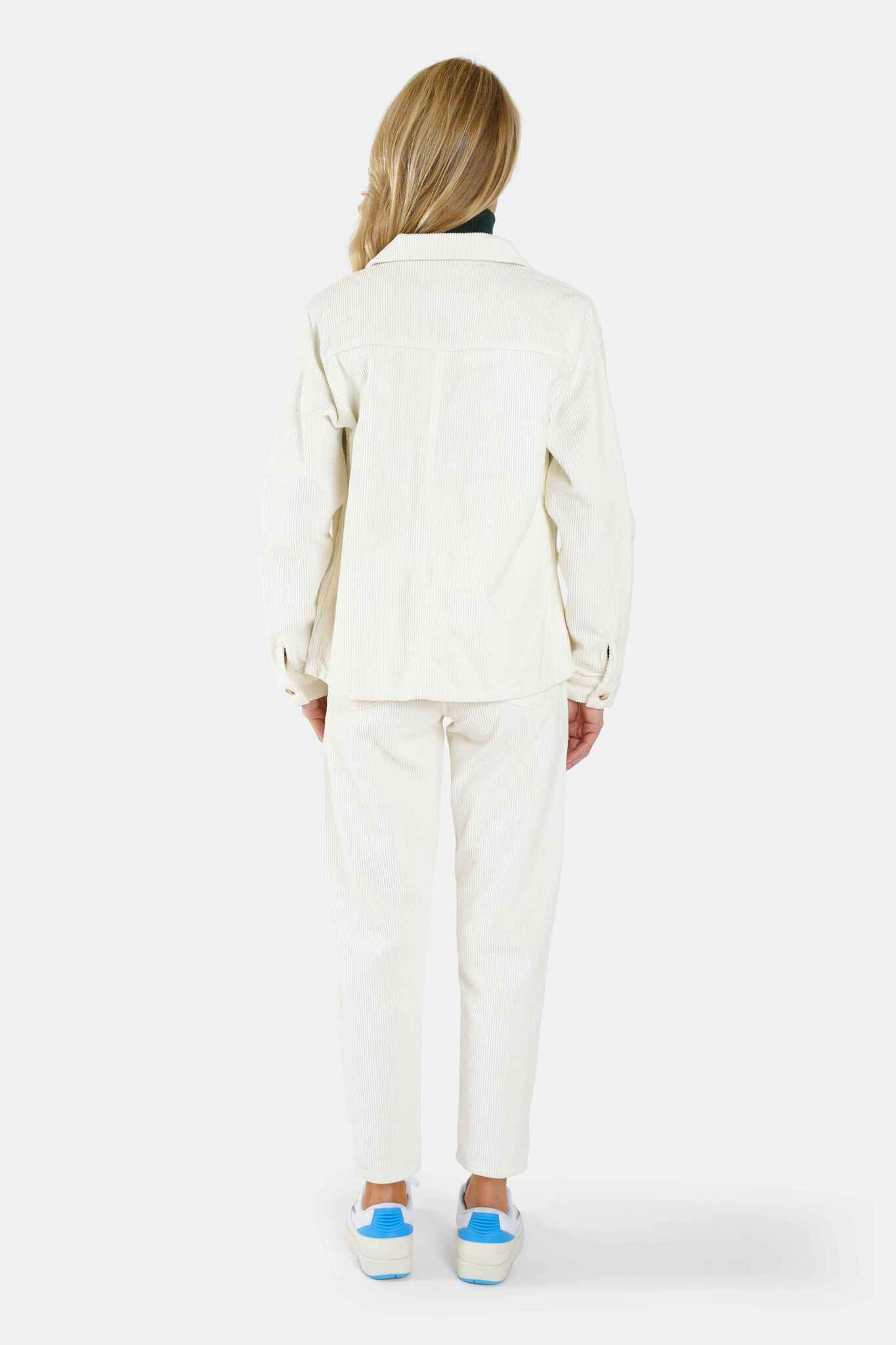 Veste en jean VIVIAN blanc femme, WHITE, taille XS, porté par Jessica (1m75) – photo 4