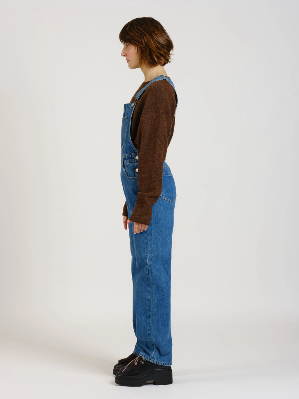 Salopette en jeans DESIRE femme, STONE, taille XS, porté par Sarah (1m72) (FAM PARIS) – photo 1
