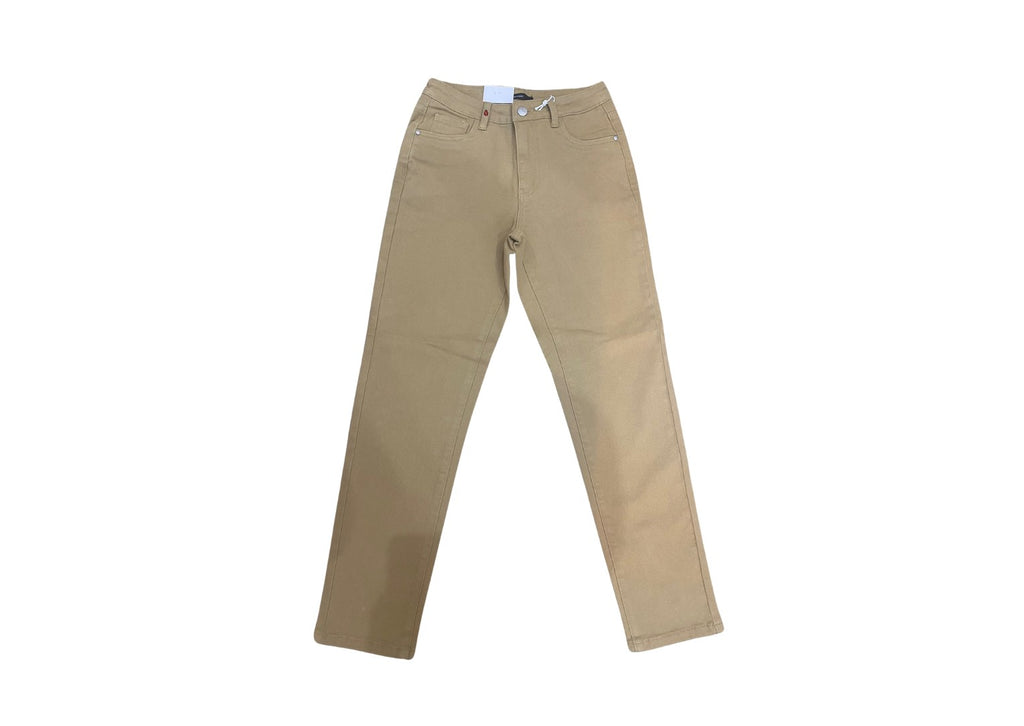 Jean boyfriend slim camel taille haute MAEVA femme, CAMEL, taille XS, porté par Priscilla (1m76) – photo 12