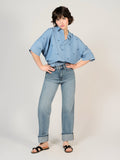 Jean droit bleu POLA LONG femme, BLUE, taille 25, porté par Sarah (1m72) (FAM PARIS) – photo 1