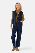 Veste sans manches VITA bleu marine femme, NAVY, taille XS, porté par Jessica (1m75) (FAM PARIS) – photo 1
