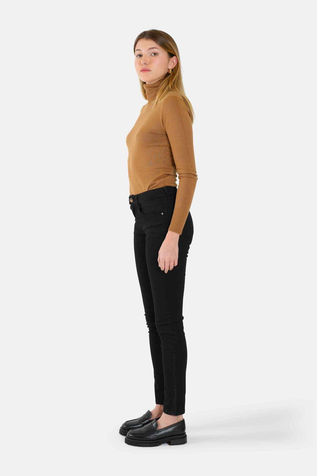 Jean skinny noir CLEMENTINE femme, BLACK, taille 26, porté par Lilou (1m75) – photo 3