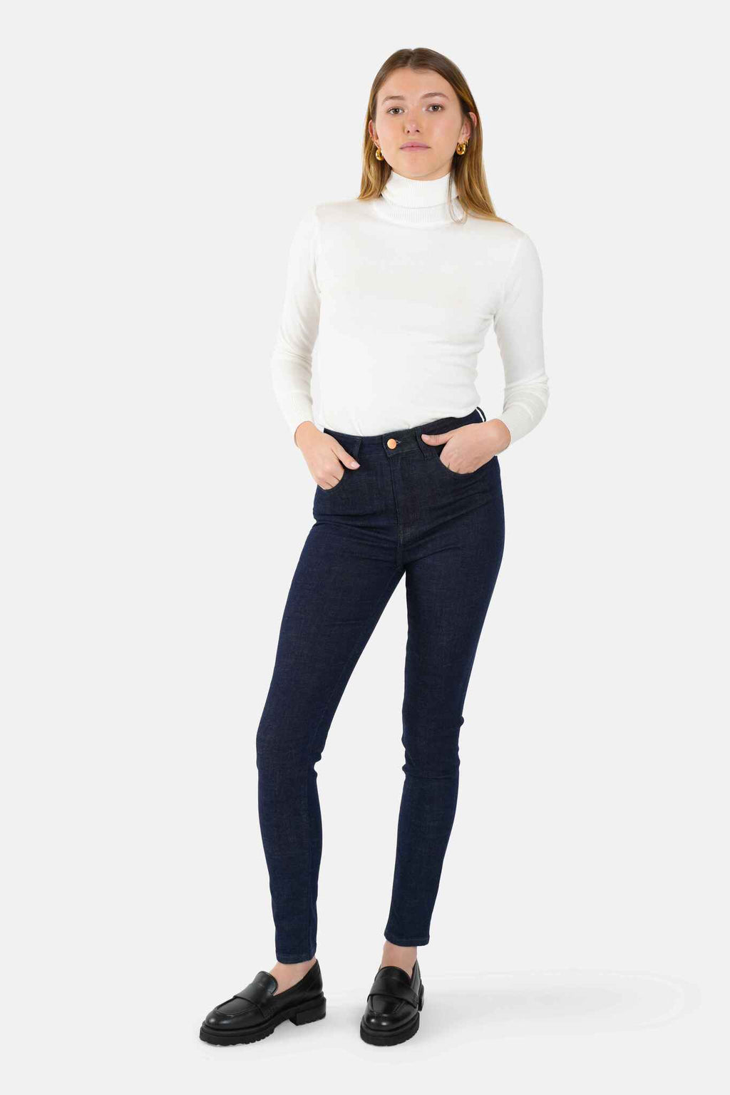 Jean skinny taille haute brut JANE femme, BRUT, taille 26, porté par Lilou (1m75) – photo 2