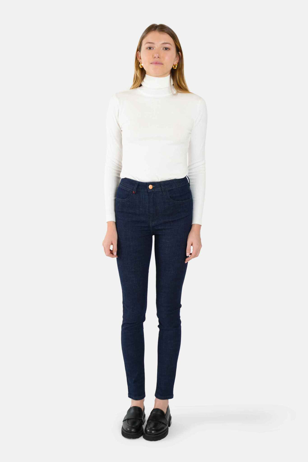 Jean skinny taille haute brut JANE femme, BRUT, taille 26, porté par Lilou (1m75) – photo 3