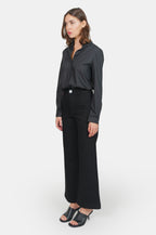 Chemise unie noir HELENE femme, BLACK, taille XS, porté par Claire (1m76) – photo 5
