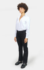 Chemise unie blanc HELENE femme, WHITE, taille XS, porté par Marie (1m71) – photo 4
