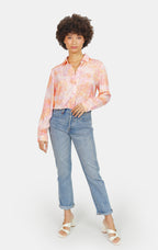 Chemise à motifs Pastel C HELENE femme, PASTEL C, taille XS, porté par Marie (1m71) – photo 2