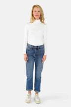 Jean mom stone PATRICIA MFN femme, STONE, taille 26, porté par Jessica (1m75) – photo 4
