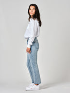 Jean mom bleu PATRICIA femme, BLUE JEANS, taille 25, porté par Amanda (1m76) – photo 3