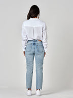 Jean mom bleu PATRICIA femme, BLUE JEANS, taille 25, porté par Amanda (1m76) – photo 5