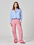 Jean évasé red FOREST STRIPE femme, RED, taille XS, porté par Valentine (1m70) (FAM PARIS) – photo 1