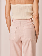 Jean évasé rose FAUVE femme, PINK, taille XS, porté par Jessica (1m75) – photo 5