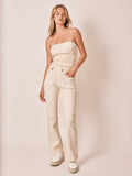 Jean bootcut beige BELLA femme, GREIGE, taille 25, porté par Zoé (1m76) (FAM PARIS) – photo 1