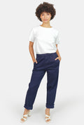 Mom confort bleu marine FRANCE femme, NAVY, taille XS, porté par Marie (1m71) (FAM PARIS) – photo 1