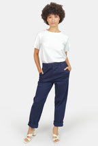 Mom confort bleu marine FRANCE femme, NAVY, taille XS, porté par Marie (1m71) (FAM PARIS) – photo 1