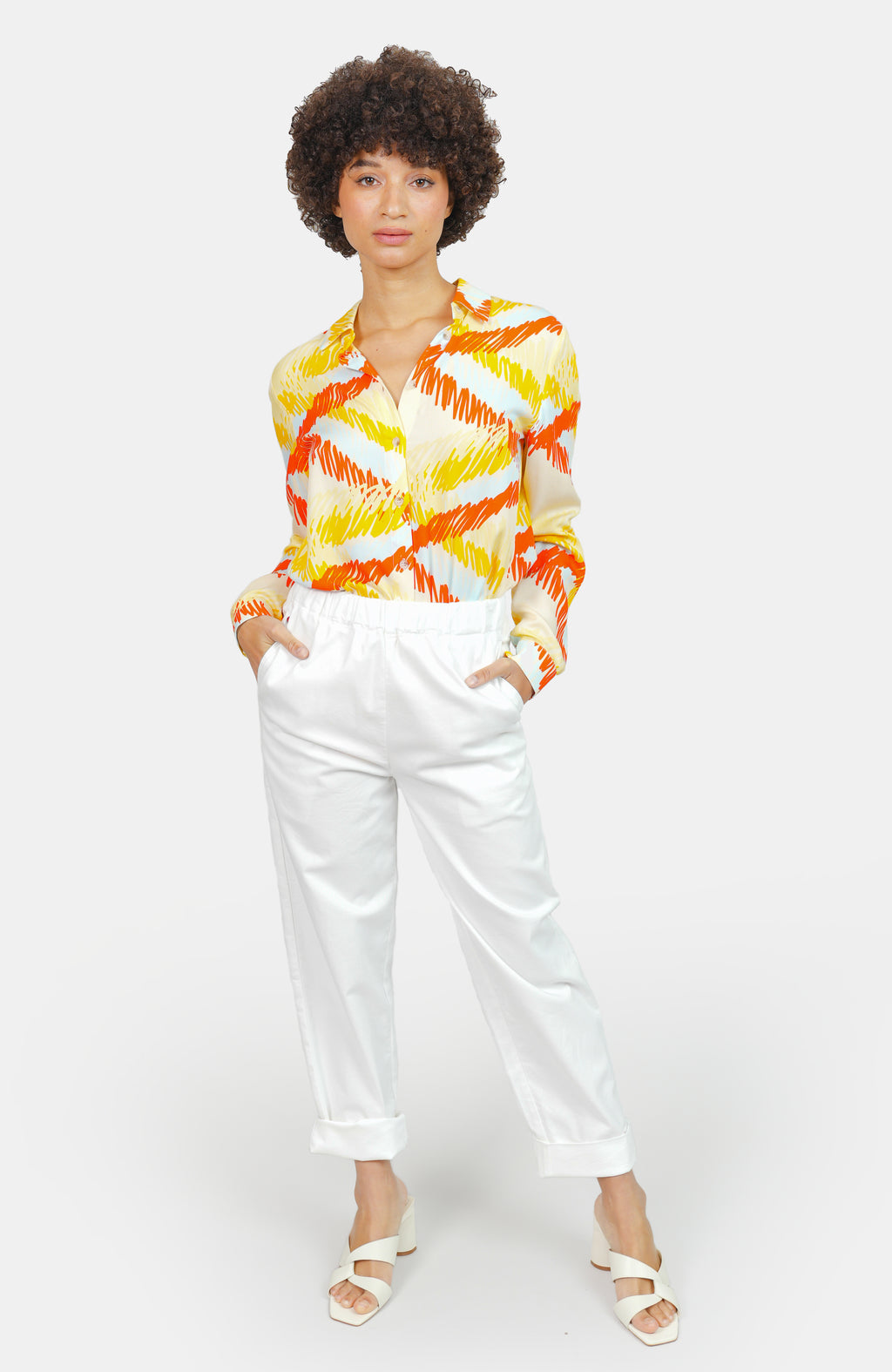 Mom confort blanc FRANCE femme, WHITE, taille XS, porté par Marie (1m71) (FAM PARIS) – photo 1