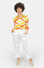 Mom confort blanc FRANCE femme, WHITE, taille XS, porté par Marie (1m71) (FAM PARIS) – photo 1