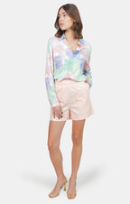 Short court ample ABBY saumon femme, LIGHT SALMON, taille XS, porté par Claire (1m76) (FAM PARIS) – photo 1