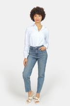 Jean mom taille haute stone POLLY femme, STONE, taille 26, porté par Marie (1m71) (FAM PARIS) – photo 1