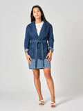Veste en jean INES STRIPE femme, STRIPE, taille XS, porté par Valentine (1m70) (FAM PARIS) – photo 1