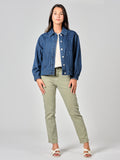 Veste oversize en jean VICKY STRIPE femme, STRIPE, taille XS, porté par Valentine (1m70) (FAM PARIS) – photo 1