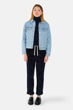 Veste en jean bleu VIVI femme, BLUE, taille XS, porté par Lilou (1m75) – photo 2