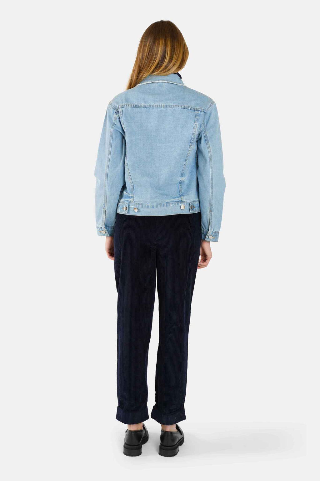 Veste en jean bleu VIVI femme, BLUE, taille XS, porté par Lilou (1m75) – photo 4