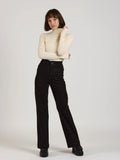 Jean évasé taille haute FAUVE femme, BLACK, taille XS, porté par Léa (1m70) (FAM PARIS) – photo 1