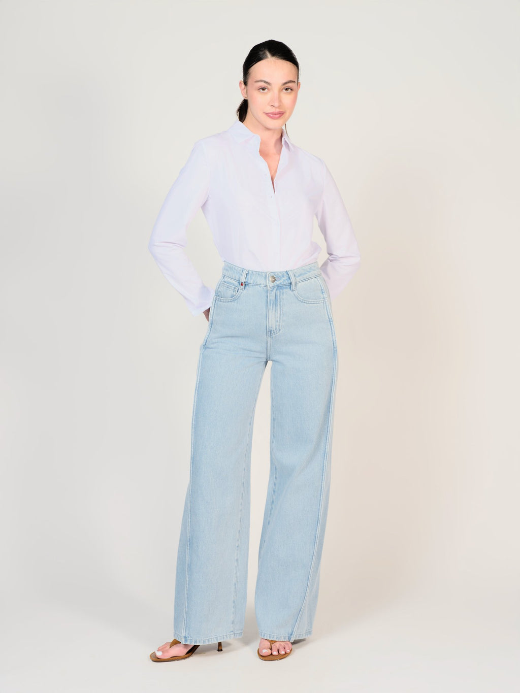 Jean large bleu FLORY femme, BLUE, taille XS, porté par Mélissa (1m70) (FAM PARIS) – photo 1
