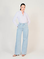 Jean large bleu FLORY femme, BLUE, taille XS, porté par Mélissa (1m70) (FAM PARIS) – photo 1