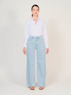 Jean large bleu FLORY femme, BLUE, taille XS, porté par Mélissa (1m70) – photo 2