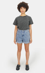 Short en jean taille élastiquée AMY femme, BLUE, taille XS, porté par Marie (1m71) – photo 3