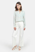 Jean évasé blanc FOREST femme, WHITE, taille XS, porté par Claire (1m76) (FAM PARIS) – photo 1