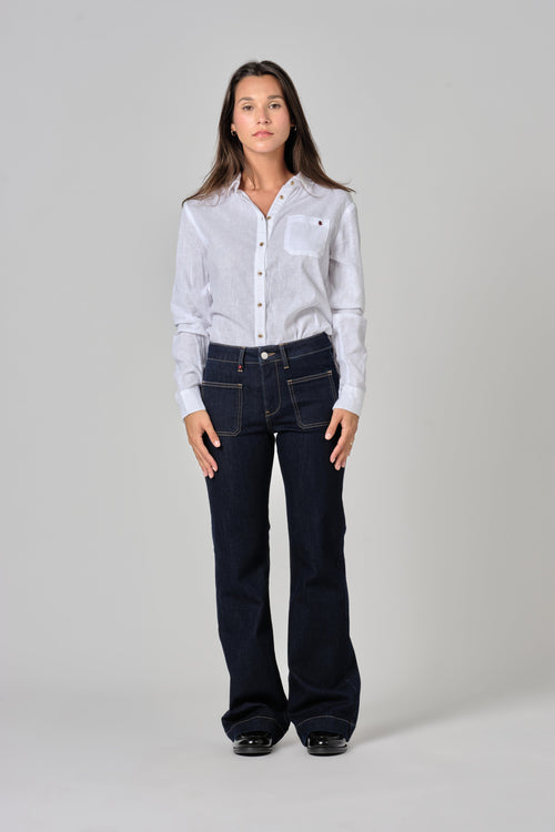 Jean bootcut brut BELLA femme, BRUT, taille 25, porté par Valentine (1m70) – photo 2
