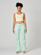 Jean bootcut vert BELLA femme, GREEN, taille 24, porté par Shazney (1m75) (FAM PARIS) – photo 1
