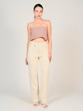 Jean droit écru POLA LONG femme, GREIGE, taille 25, porté par Mélissa (1m70) (FAM PARIS) – photo 1
