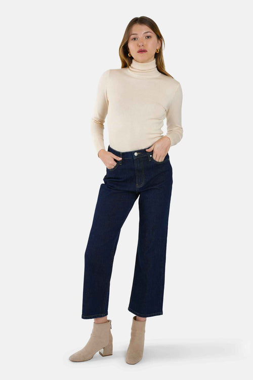 Jean straight POLA femme, INDIGO, taille 26, porté par Lilou (1m75) – photo 2