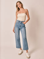 Jean droit court bleu POLA femme, BLUE, taille 25, porté par Zoé (1m76) (FAM PARIS) – photo 1
