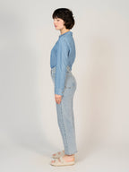 Jean droit bleu POLA POIS femme, LIGHT BLUE, taille 25, porté par Sarah (1m72) – photo 3