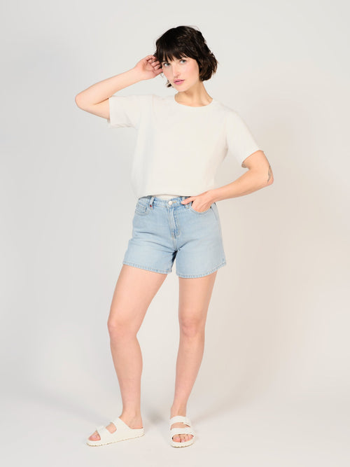 Short court bleu ASHLEY femme, BLUE, taille XS, porté par Sarah (1m72) (FAM PARIS) – photo 1