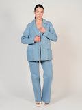 Veste en jean bleu INES femme, BLUE, taille XS, porté par Mélissa (1m70) (FAM PARIS) – photo 1