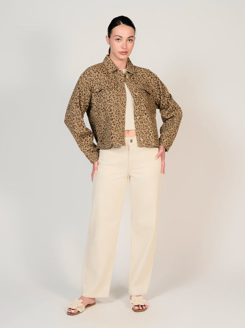 Veste oversize léopard VALANCE femme, LEOPARD, taille XS, porté par Mélissa (1m70) – photo 5
