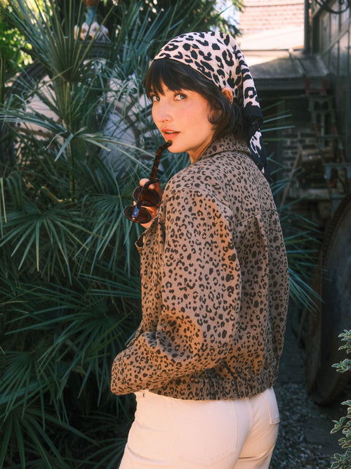 Veste oversize léopard VALANCE femme, LEOPARD, taille XS, porté par Mélissa (1m70) – photo 6